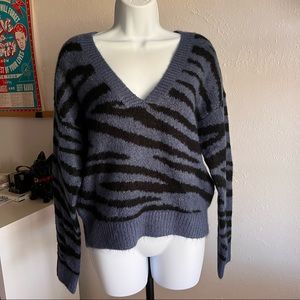 NWOT PINK by Victoria’s Secret Fuzzy Zebra Print Sweater